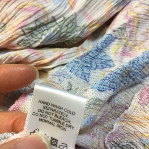 Playa Lucila Midi Fit & Flare Dress XS Womans Pink Blue Floral Short Sleeve Boho - Picture 7 of 14